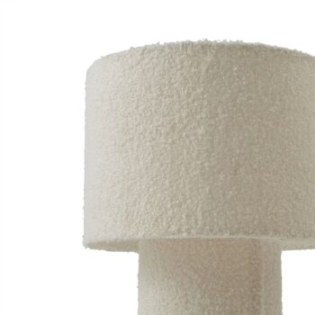 Stolná lampa Lindby Jone, biela, textil, 30 cm
