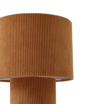 Stolná lampa Lindby Jone, svetlohnedá, textil, výška 30 cm, E27