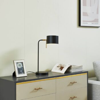 Stolná lampa Lindby Kaida, čierna, kov