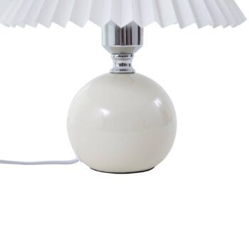 Stolná lampa Lindby Kerimi, keramika, krémová