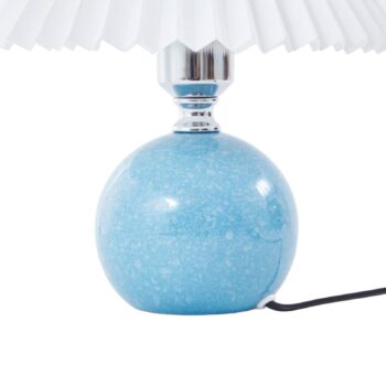 Stolná lampa Lindby Kerimi, keramika, modrá