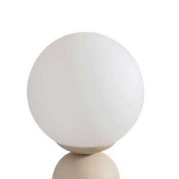 Stolná lampa Lindby Lennes, béžová, sklo, Ø 20 cm