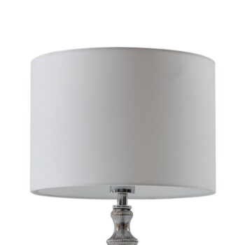 Stolná lampa Lindby Loraine, biela/sivá, sklo, Ø 33 cm, E27