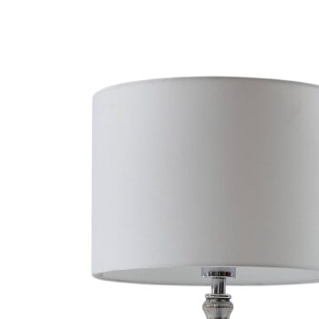 Stolná lampa Lindby Loraine, biela/sivá, sklo, Ø 33 cm, E27