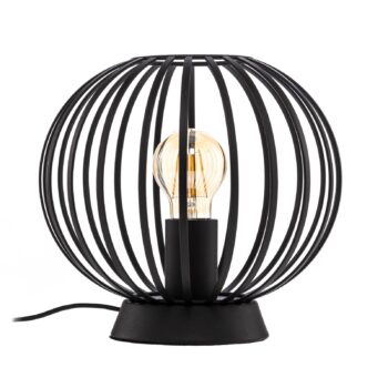 Stolná lampa Lindby Maivi, čierna, 25 cm, železo, klietka