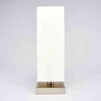 Stolná lampa Lindby Martje, výška 35 cm, biela, textil, kov