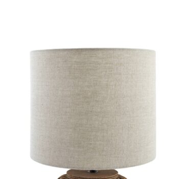 Stolná lampa Lindby Marzanna, sivá, bambus, 42,5 cm, E27