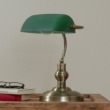 Stolná lampa Lindby Milenka, bronz, výška 38 cm, kov