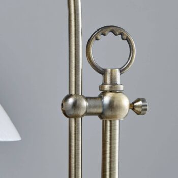 Stolná lampa Lindby Otis, starožitná mosadz, sklo, 60 cm, E14