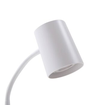 Stolná lampa Lindby Radka, biela, plast, GU10, ohybné rameno