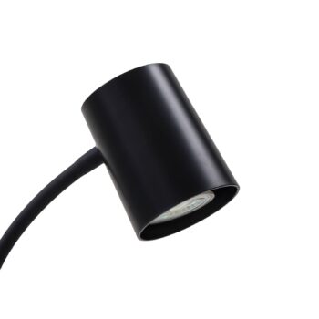 Stolná lampa Lindby Radka, čierna, plast, ohybné rameno