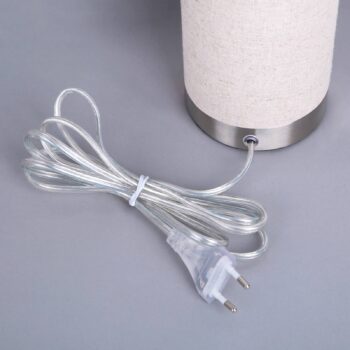 Stolná lampa Lindby Ronja, výška 26 cm, krémová farba, textil