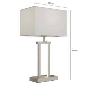 Stolná lampa Lindby Sigurd, biela, látka, výška 54 cm, E27