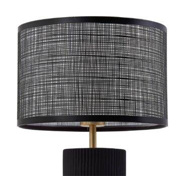 Stolná lampa Lindby Sorscha, čierna, železo, Ø 26 cm