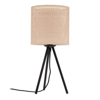Stolná lampa Lindby Soula, Ø 20 cm, béžová, plast, E27