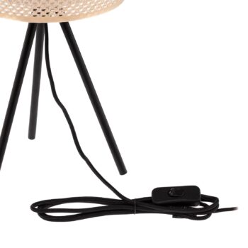 Stolná lampa Lindby Soula, Ø 20 cm, béžová, plast, E27