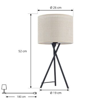 Stolná lampa Lindby Soula, Ø 26 cm, béžová, plast, E27
