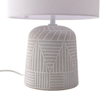 Stolná lampa Lindby Thalassia, biela, Ø 26 cm, keramika