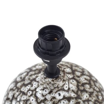 Stolná lampa Lindby Thalassia, čierna/biela, Ø 26 cm, keramika
