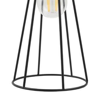 Stolná lampa Lindby Tharion, čierna, kov, Ø 15,4 cm