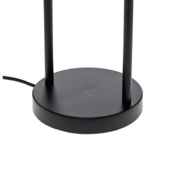 Stolná lampa Lindby Yaelle, výška 50 cm, ratan, čierna, E27