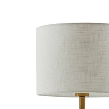Stolná lampa Lindby alabaster, biela/zlatá, Ø 30 cm, mramor, E27