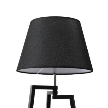 Stolná lampa Lucande Amona, čierna, textil, 69 cm, trojnožka