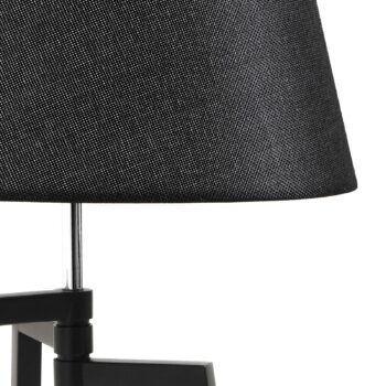 Stolná lampa Lucande Amona, čierna, textil, 69 cm, trojnožka