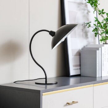 Stolná lampa Lucande Arvadon, čierna, kov, výška 42,75 cm