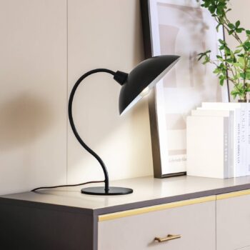 Stolná lampa Lucande Arvadon, čierna, kov, výška 42,75 cm