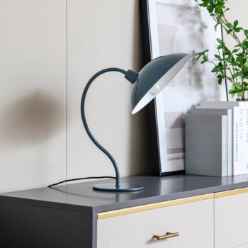 Stolná lampa Lucande Arvadon, modrá farba, kov, výška 42,75 cm