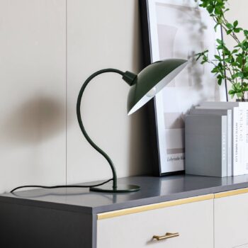 Stolná lampa Lucande Arvadon, zelená, kov, výška 42,75 cm