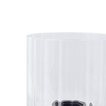 Stolná lampa Lucande Eirian, čierna, sklo, Ø 14 cm, E27