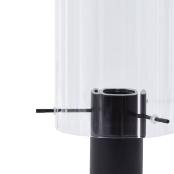 Stolná lampa Lucande Eirian, čierna, sklo, Ø 14 cm, E27