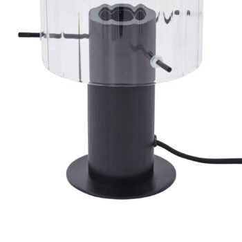 Stolná lampa Lucande Eirian, čierna, sklo, Ø 14 cm, E27