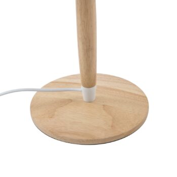 Stolná lampa Lucande Ellorin, biela, drevo, Ø 37 cm, E27