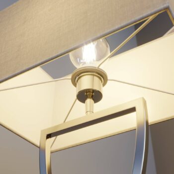 Stolná lampa Lucande Evaine, chróm/biela, kov, 66 cm, E27
