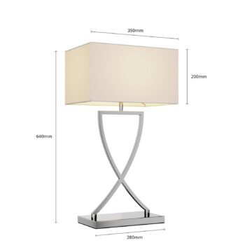 Stolná lampa Lucande Evaine, chróm/biela, kov, 66 cm, E27