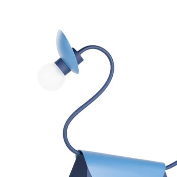 Stolná lampa Lucande Idalina, Dino, modrá, oceľ, 44 cm