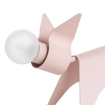 Stolná lampa Lucande Idalina, mačka, ružová, železo, 38 cm