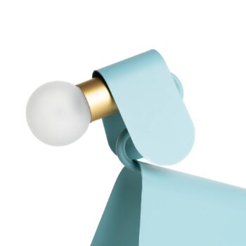 Stolná lampa Lucande Idalina, pes, svetlomodrá, železo, 41 cm