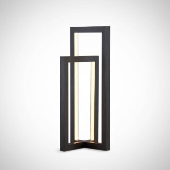 Stolná lampa Lucande LED Hylda, výška 42 cm, čierna, hliník