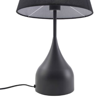 Stolná lampa Lucande Luoti, čierna, textil, výška 57 cm