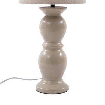 Stolná lampa Lucande Lyndorin, béžová, keramika