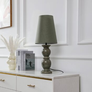 Stolná lampa Lucande Lyndorin, zelená, keramika