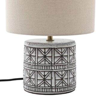 Stolná lampa Lucande Thalorin, 36,5 cm, čierna/biela, keramika