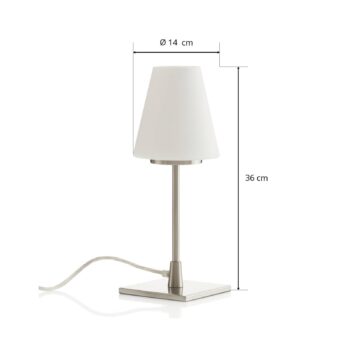 Stolná lampa Lucy Big s dotykovou funkciou, biela