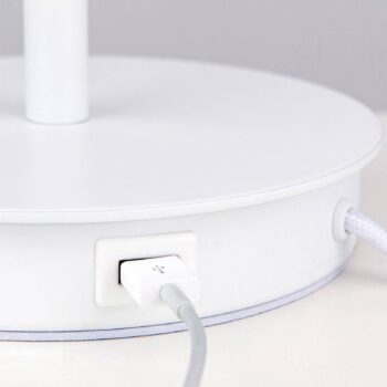 Stolná lampa Ludwig s USB portom biela