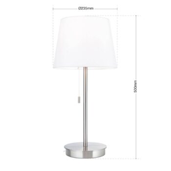 Stolná lampa Ludwig s USB portom biela/nikel matná
