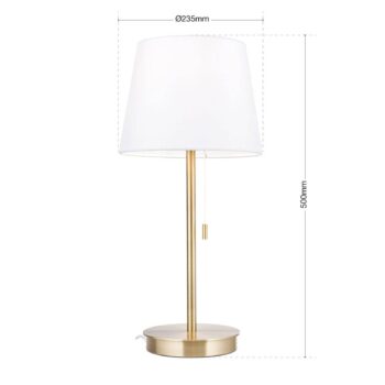 Stolná lampa Ludwig s USB portom biela/star mosadz